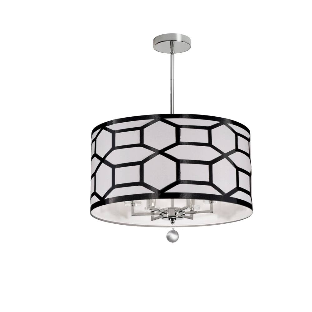 6LT Chandelier, Black & White (60 to 100 Watts) - Chandeliers For Bedrooms by Overstock.com