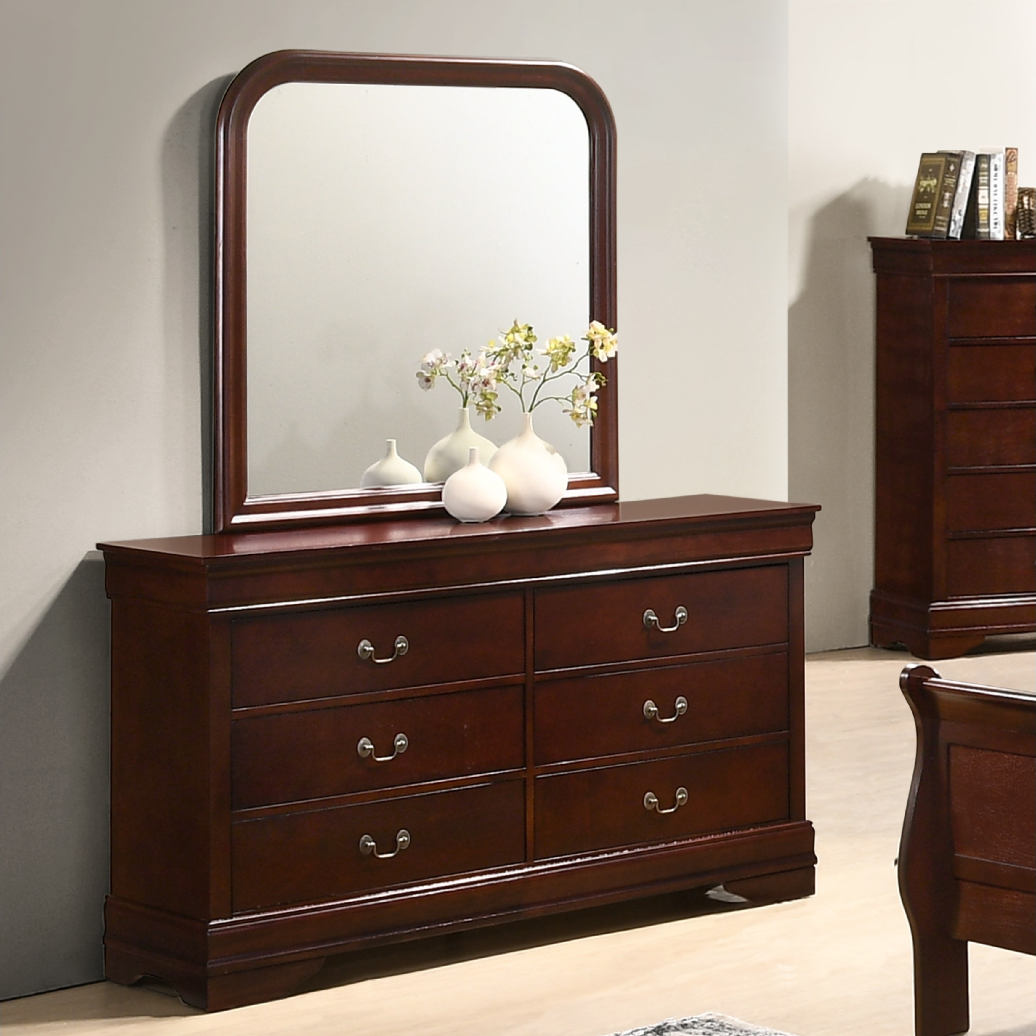 Shop Isola Louis Philippe Style Cherry Finish Wood Fully Assembled