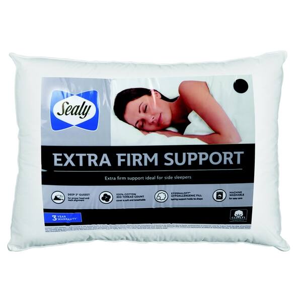 Sealy Extra Firm Side Sleeper Bed Throw Pillow, White, JUMBO