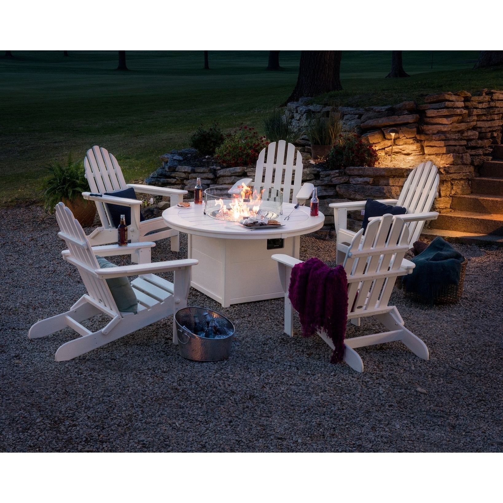 Shop Polywood Round 48 Fire Pit Table Overstock 22256370