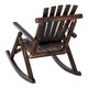Outsunny Fir Wood Rustic Outdoor Patio Adirondack Rocking Chair Furniture - Thumbnail 4