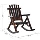 Outsunny Fir Wood Rustic Outdoor Patio Adirondack Rocking Chair Furniture - Thumbnail 6