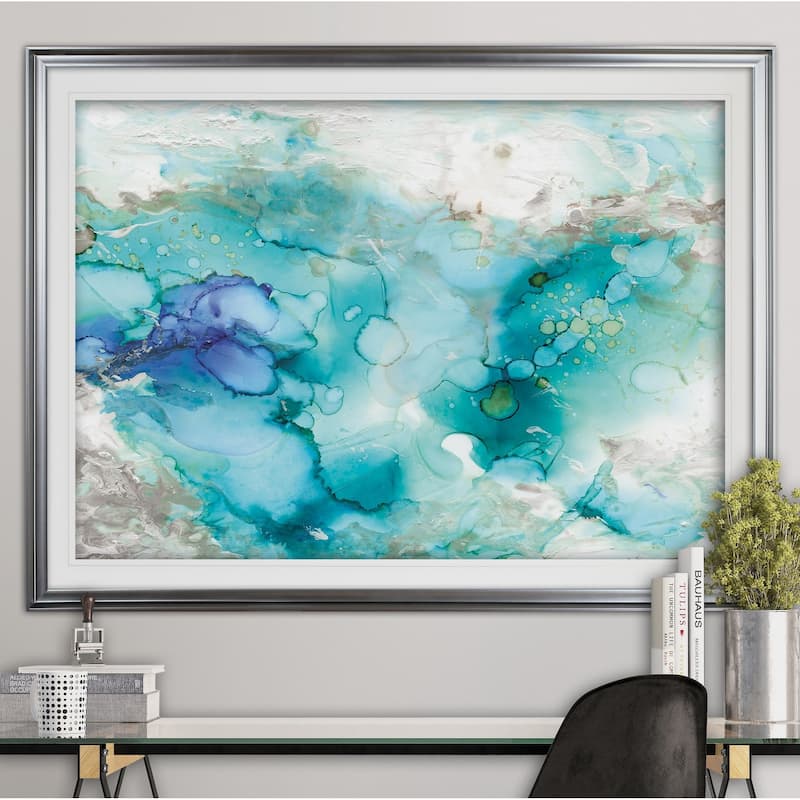 Teal Marble-Premium Framed Print - grey, yellow, blue, green, white, black, red