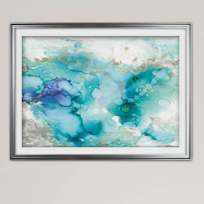Teal Marble-Premium Framed Print - grey, yellow, blue, green, white, black, red