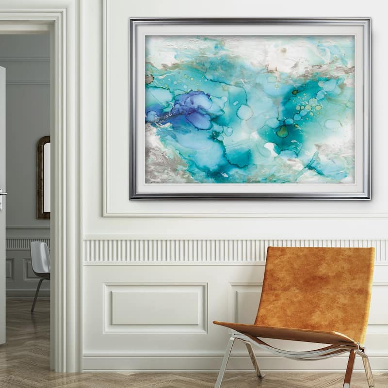 Teal Marble-Premium Framed Print - grey, yellow, blue, green, white, black, red