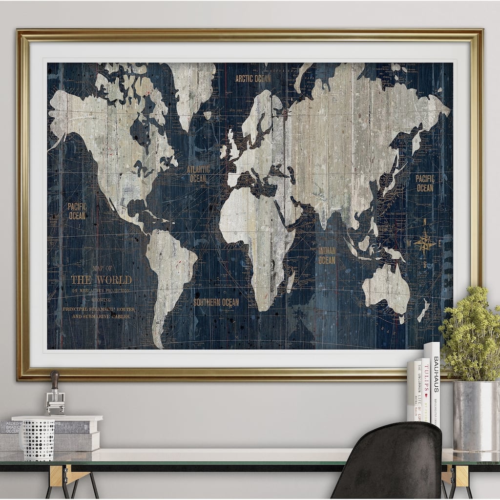 OLD WORLD MAP-Premium Framed Print