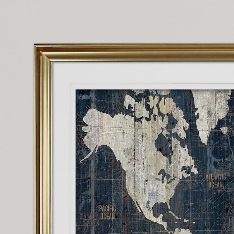 OLD WORLD MAP-Premium Framed Print