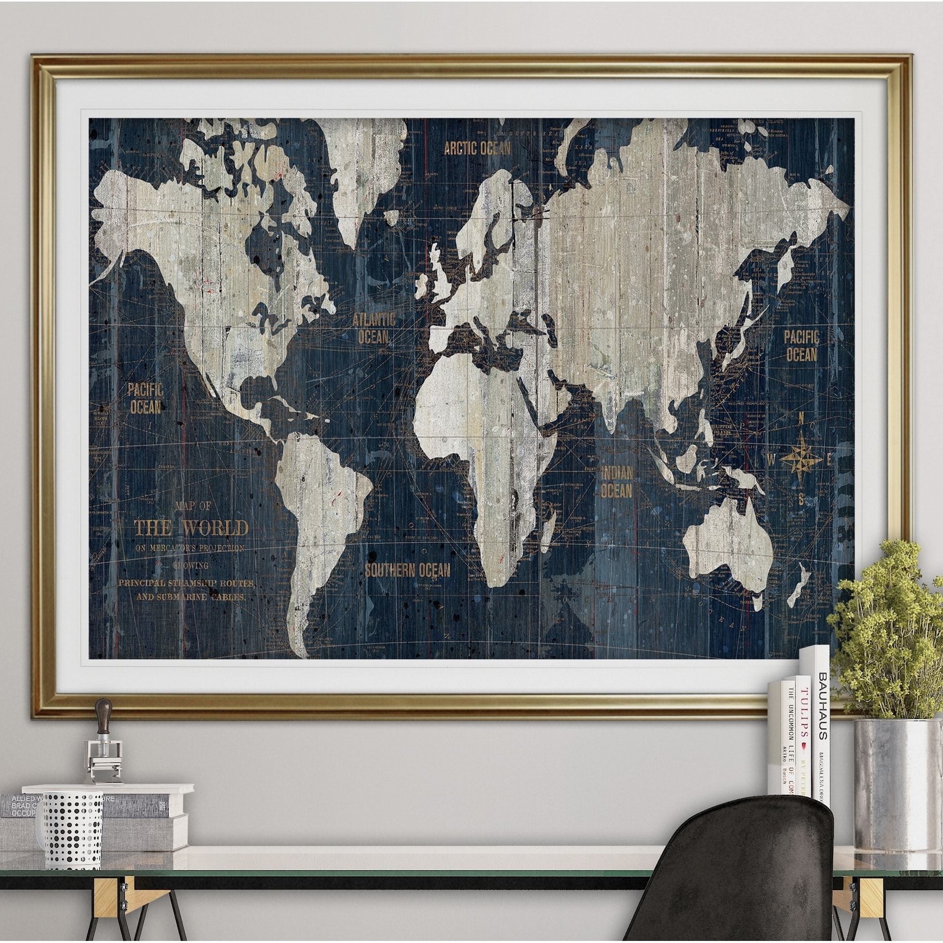 world maps framed art