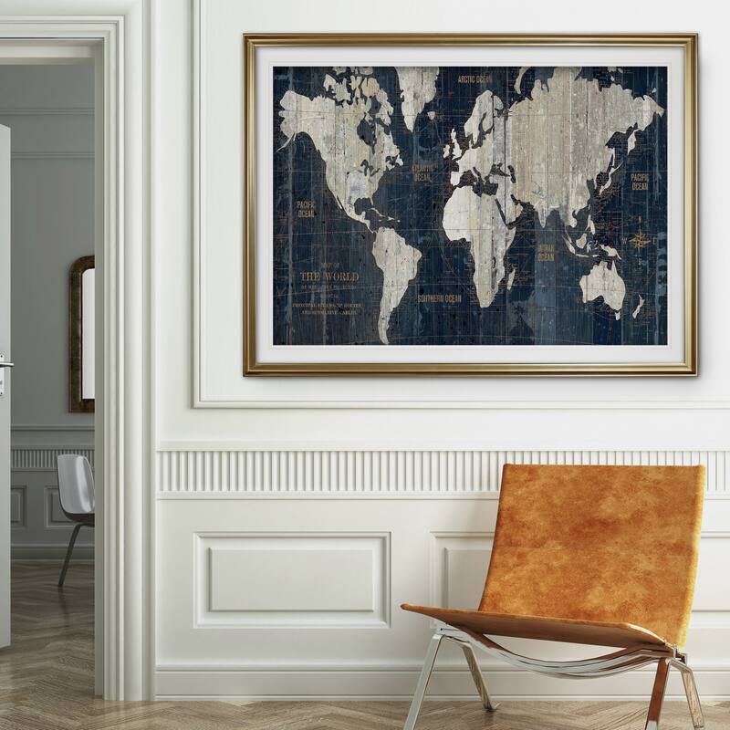 OLD WORLD MAP-Premium Framed Print