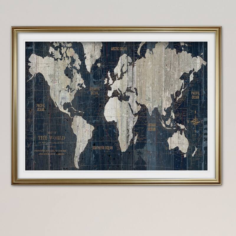 OLD WORLD MAP-Premium Framed Print