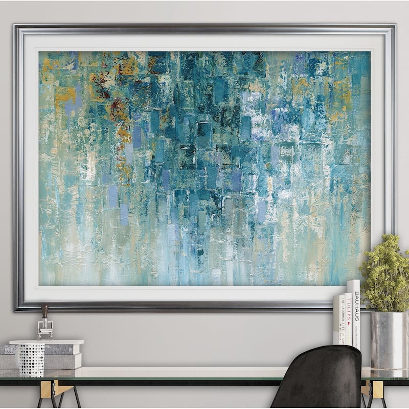 I Love the Rain-Premium Framed Print - grey, yellow, blue, green, white, black, red