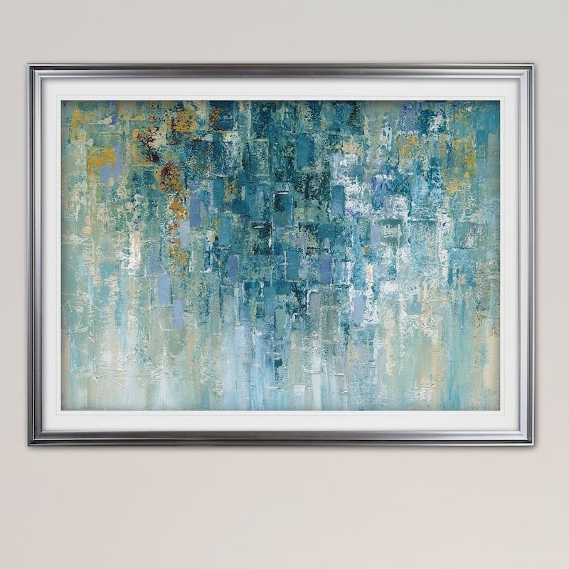 I Love the Rain-Premium Framed Print - grey, yellow, blue, green, white, black, red