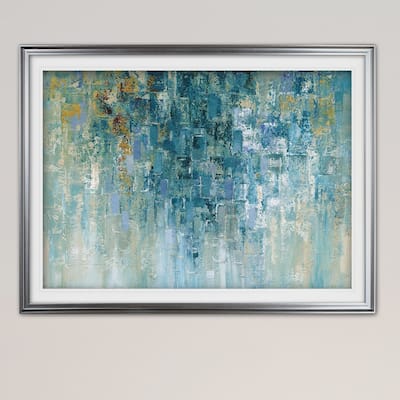 I Love the Rain-Premium Framed Print - grey, yellow, blue, green, white, black, red