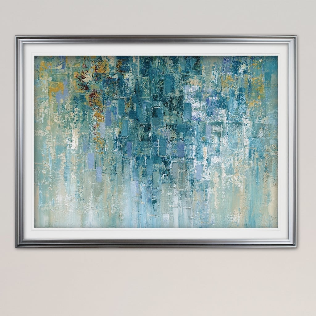 I Love the Rain-Premium Framed Print - grey, yellow, blue, green, white, black, red