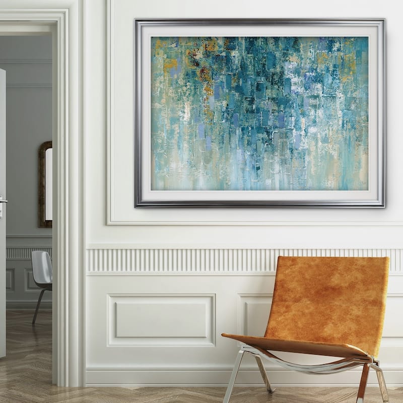 I Love the Rain-Premium Framed Print - grey, yellow, blue, green, white, black, red