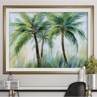 Palm Sensation-Premium Framed Print - grey, yellow, blue, green, white ...