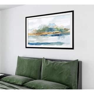 Blue Solace-Premium Framed Print - grey, yellow, blue, green, white, black, red