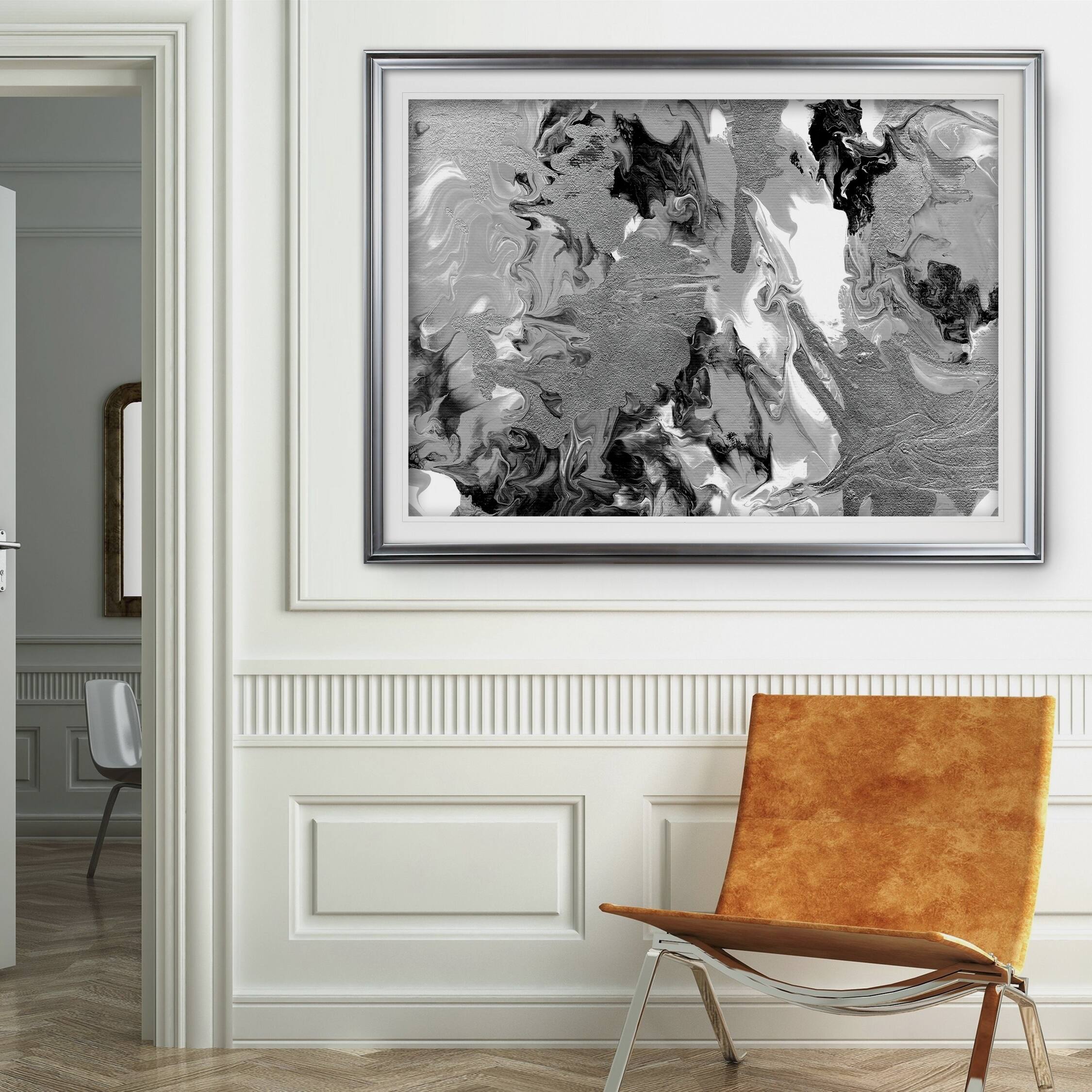 Rich MarblePremium Framed Print grey, yellow, blue, green, white