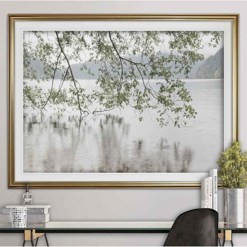 Lake Crescent Rainy Day-Premium Framed Print