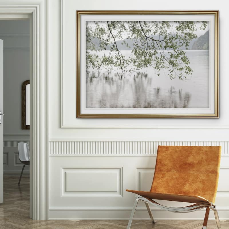 Lake Crescent Rainy Day-Premium Framed Print