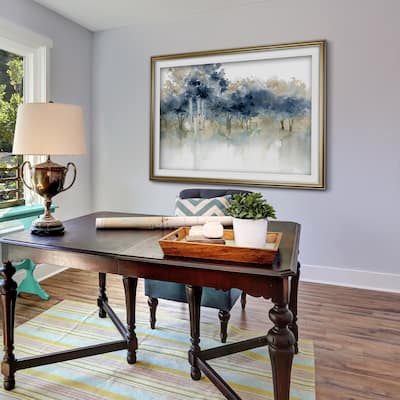 Waters Edge I-Premium Framed Print - grey, yellow, blue, green, white, black, red