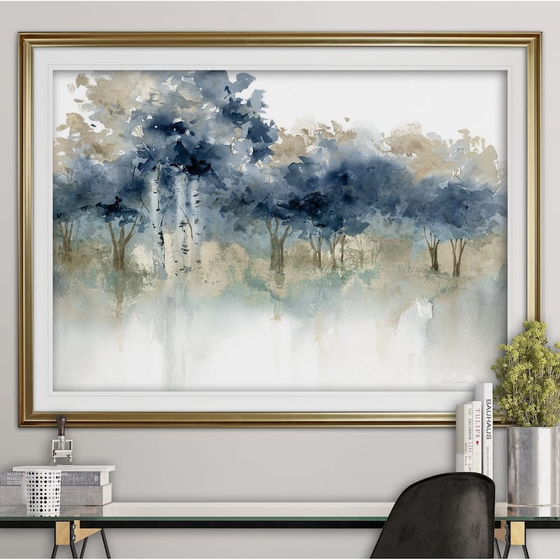 Waters Edge I-Premium Framed Print - grey, yellow, blue, green, white, black, red