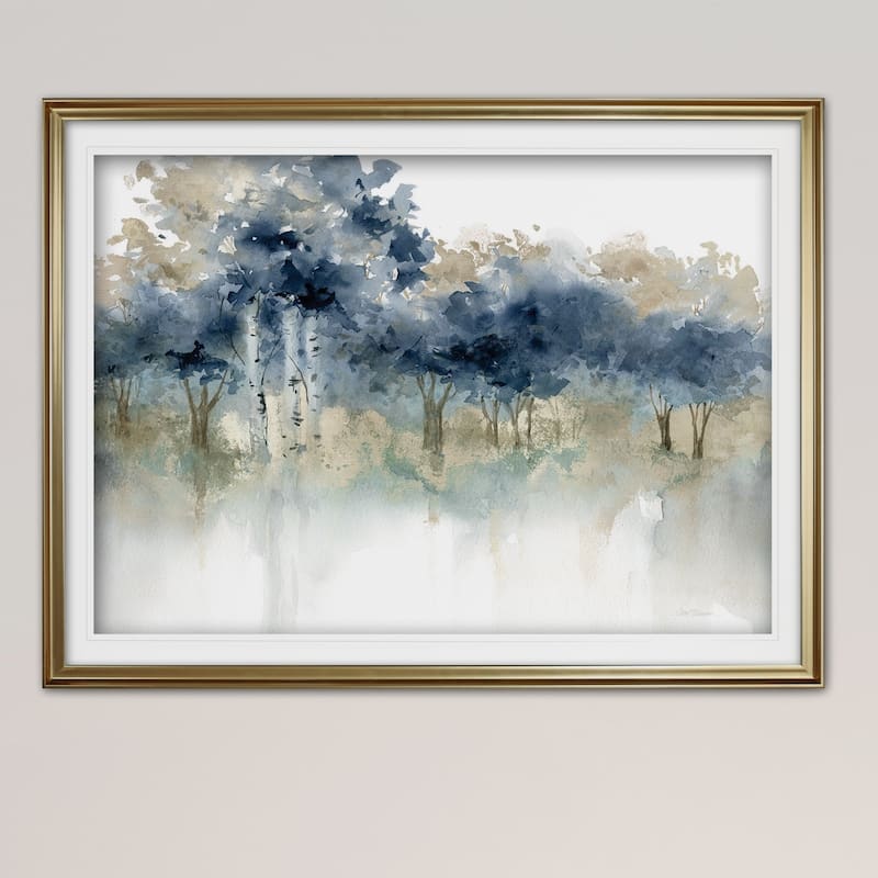 Waters Edge I-Premium Framed Print - grey, yellow, blue, green, white, black, red