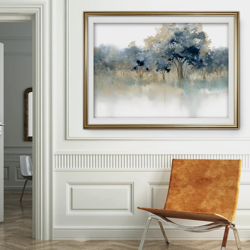 Waters Edge II-Premium Framed Print - grey, yellow, blue, green, white, black, red