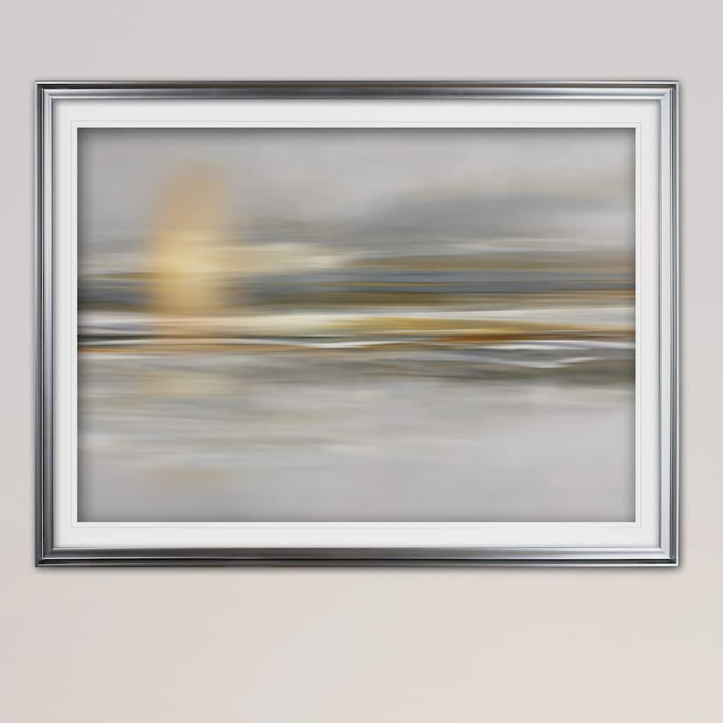 Soft Sea-Premium Framed Print - grey, yellow, blue, green, white, black, red