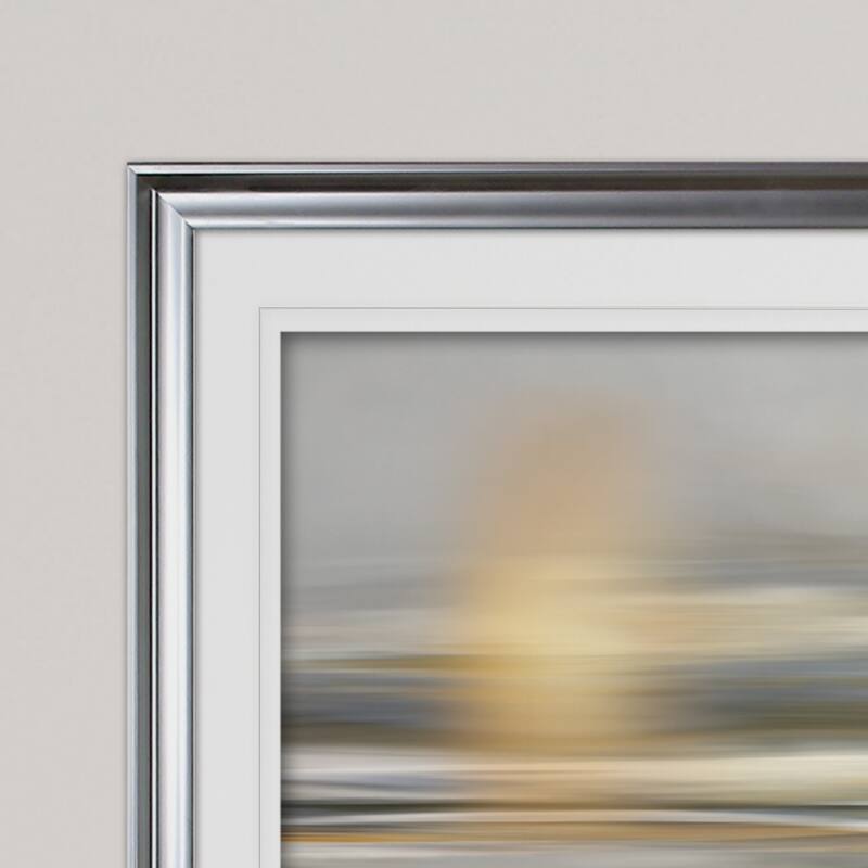 Soft Sea-Premium Framed Print - grey, yellow, blue, green, white, black, red