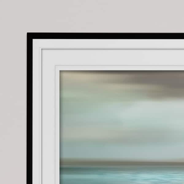 slide 2 of 5, Shimmering Sea-Premium Framed Print - grey, yellow, blue, green, white, black, red