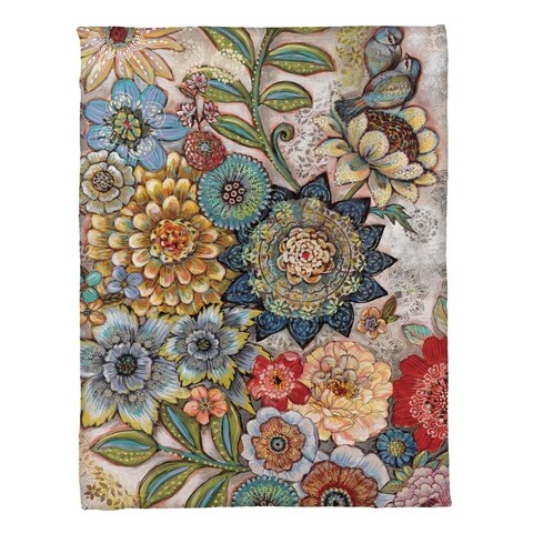 Laural Home Bohemian Bouquet Fleece Throw - Multi-color
