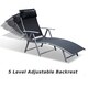 Outsunny Steel Sling Fabric Outdoor Folding Chaise Lounge Chair Recliner - Black - Thumbnail 2