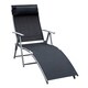 Outsunny Steel Sling Fabric Outdoor Folding Chaise Lounge Chair Recliner - Black - Thumbnail 5