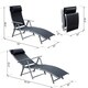 Outsunny Steel Sling Fabric Outdoor Folding Chaise Lounge Chair Recliner - Black - Thumbnail 4