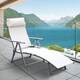 Outsunny Steel Sling Fabric Outdoor Folding Chaise Lounge Chair Recliner - Cream White - Thumbnail 1