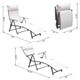 Outsunny Steel Sling Fabric Outdoor Folding Chaise Lounge Chair Recliner - Cream White - Thumbnail 3