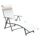 Outsunny Steel Sling Fabric Outdoor Folding Chaise Lounge Chair Recliner - Cream White - Thumbnail 0