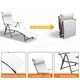 Outsunny Steel Sling Fabric Outdoor Folding Chaise Lounge Chair Recliner - Cream White - Thumbnail 2