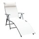 Outsunny Steel Sling Fabric Outdoor Folding Chaise Lounge Chair Recliner - Cream White - Thumbnail 4