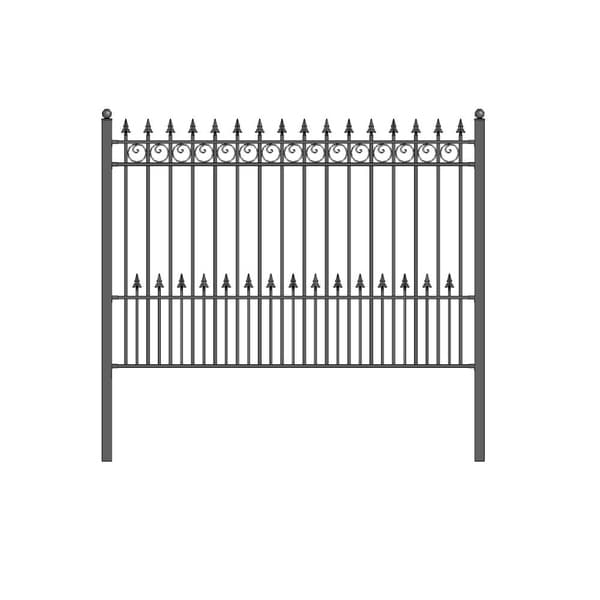 ALEKO DIY Garden Yard Privacy Steel Fence Panel 5.5'x5' Prague Style - 5 ft x 5.5 ft. Opens flyout.