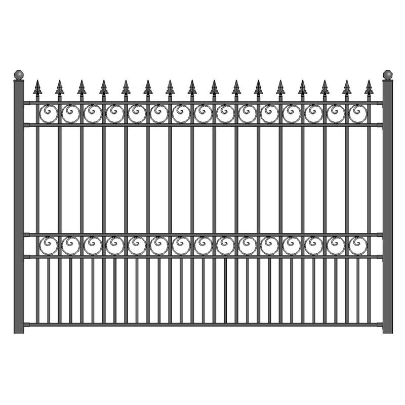 ALEKO DIY Outdoor Garden Yard Privacy Steel Fence Panel 5.5'x5' London Style