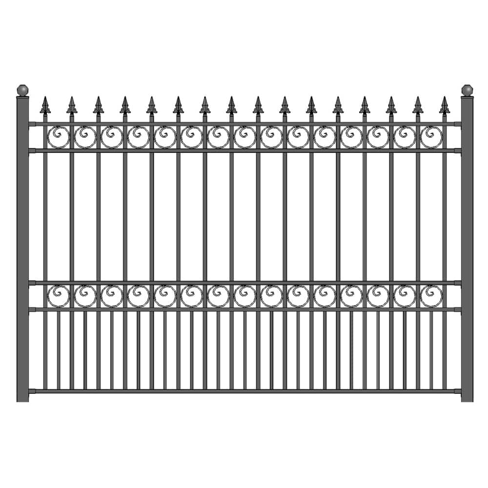 ALEKO DIY Outdoor Garden Yard Privacy Steel Fence Panel 5.5'x5' London Style