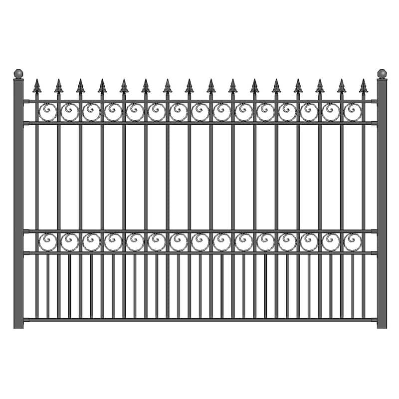 ALEKO DIY Outdoor Garden Yard Privacy Steel Fence Panel 5.5'x5' London Style