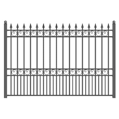 ALEKO DIY Outdoor Garden Yard Privacy Steel Fence Panel 5.5'x5' London Style