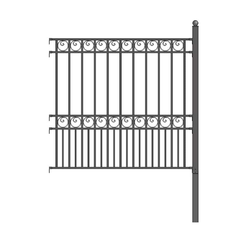 ALEKO DIY Garden Yard Privacy Steel Fence Panel 5.5'x5' Paris Style