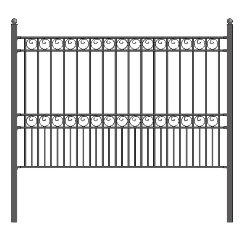 ALEKO DIY Garden Yard Privacy Steel Fence Panel 5.5'x5' Paris Style