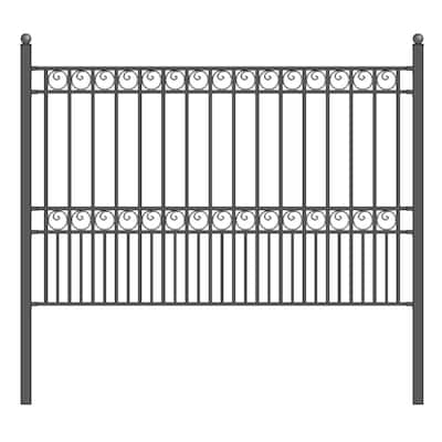 ALEKO DIY Garden Yard Privacy Steel Fence Panel 5.5'x5' Paris Style