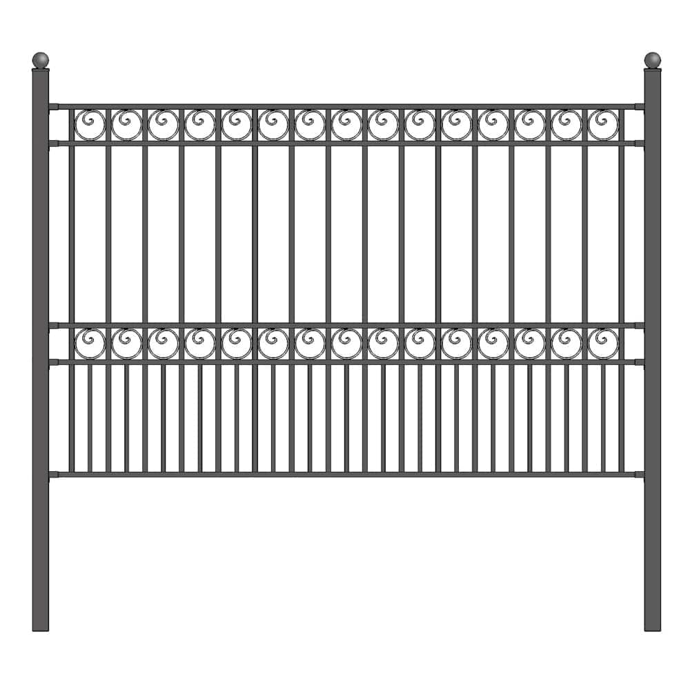 ALEKO DIY Garden Yard Privacy Steel Fence Panel 5.5'x5' Paris Style