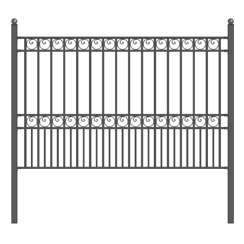 ALEKO DIY Garden Yard Privacy Steel Fence Panel 5.5'x5' Paris Style